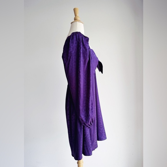 Urban Outfitters Puff Sleeve Satin Dress | Dark Romantic Halloween Party Dress L - Picture 5 of 8